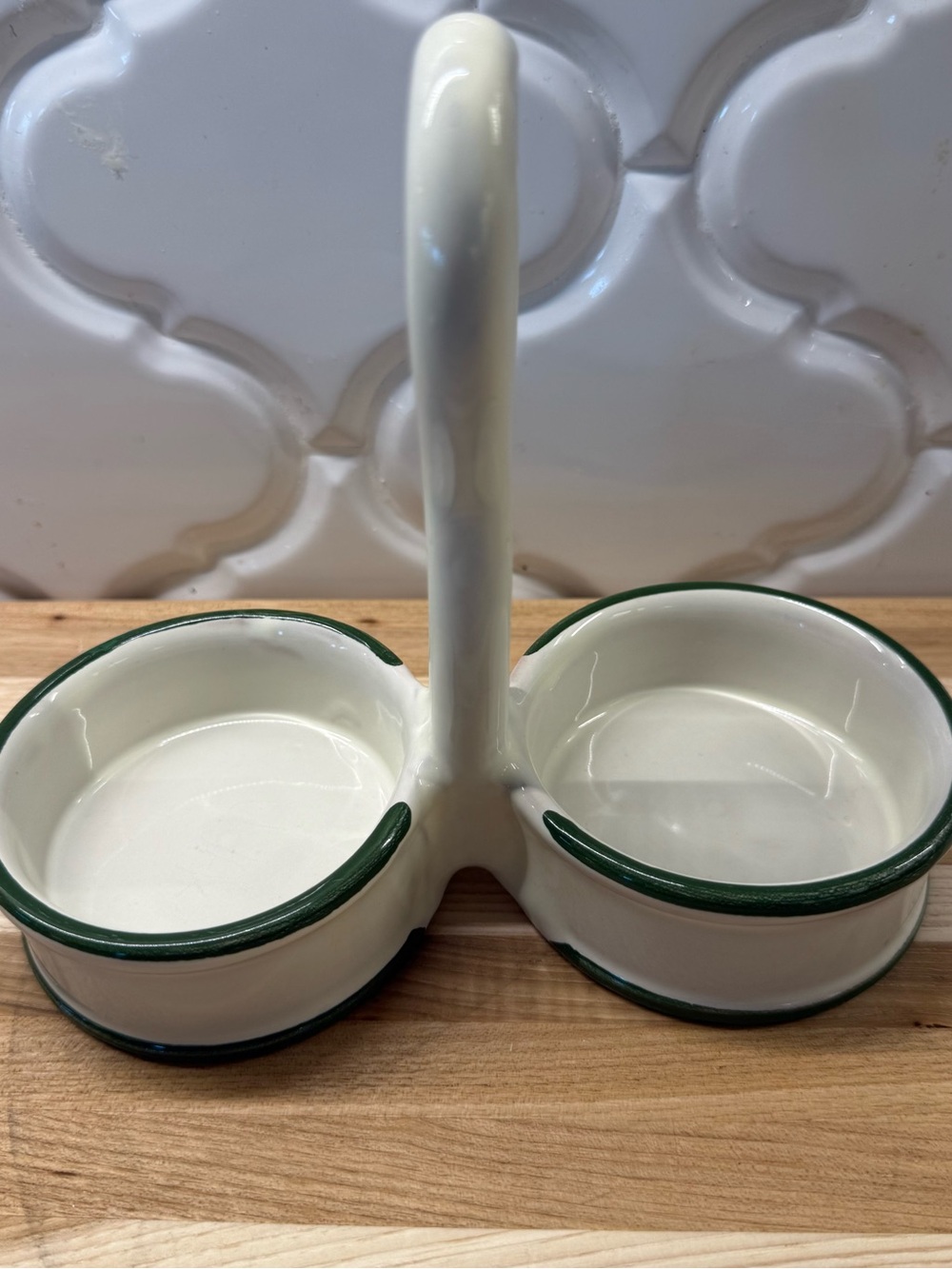 VTG Aldo Fumanti Gubbio Italian Ceramic Double Dish Handle Signed Pottery Italy